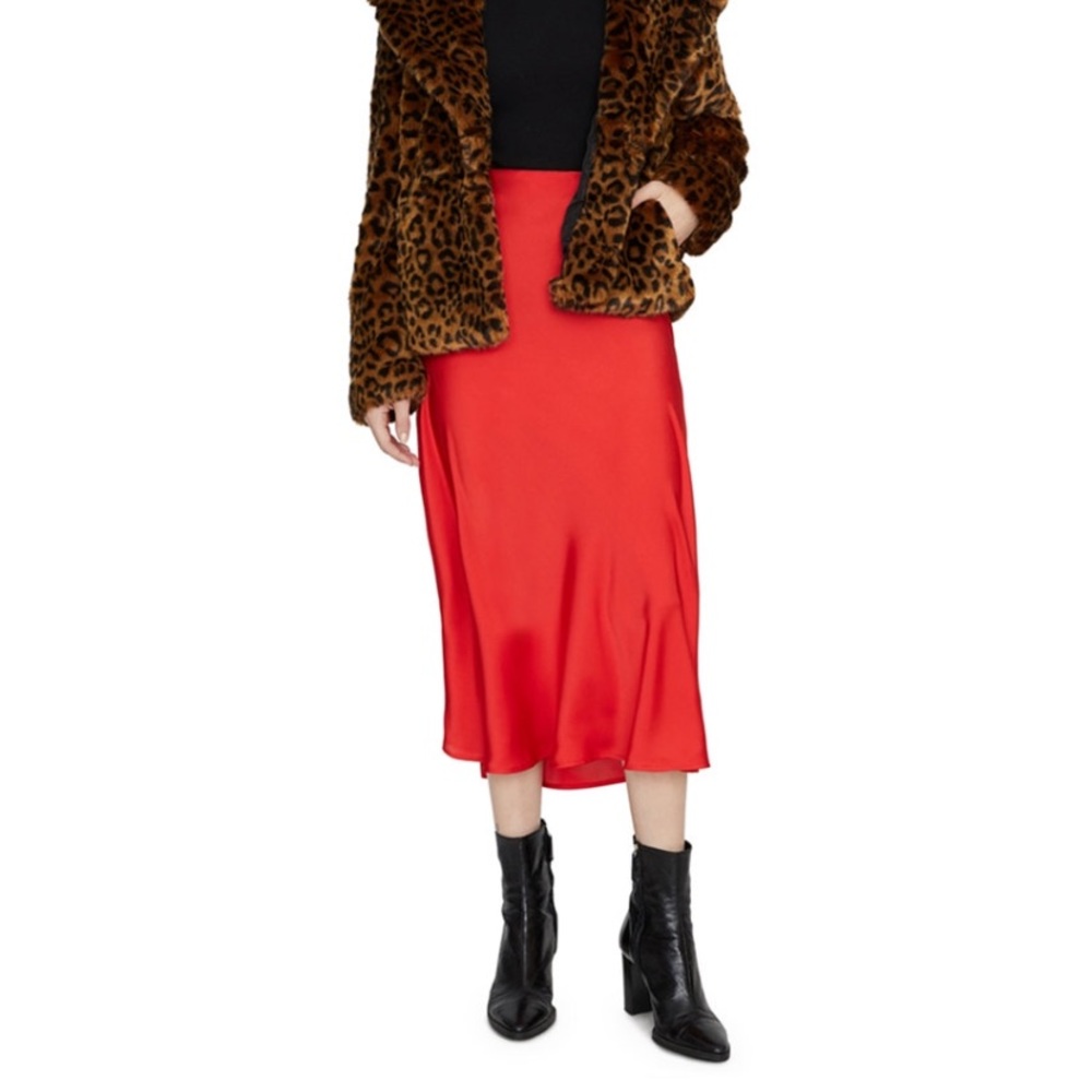 Red maxi skirt